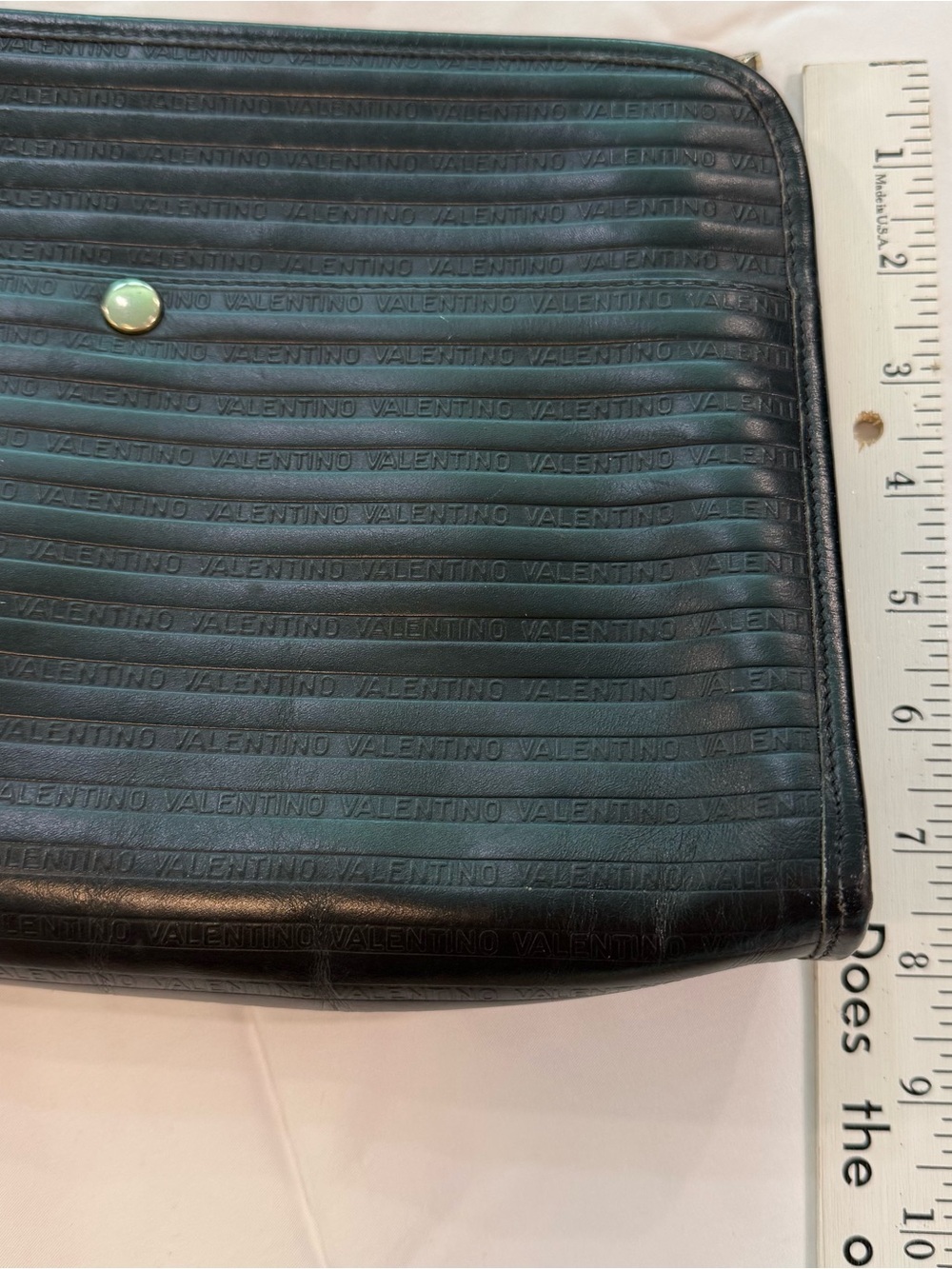 Mario Valentino Black Leather Clutch with Gold Plaque - Picture 3 of 6